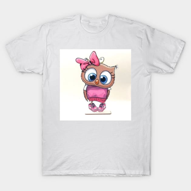 girl owl T-Shirt by kostas rania